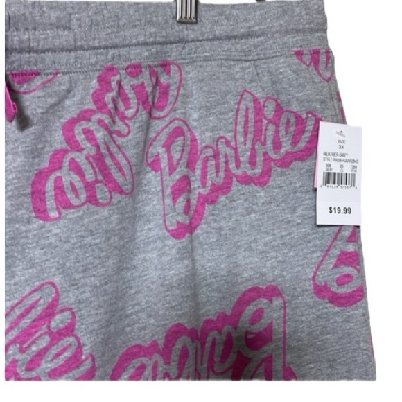 Barbie Grey and Pink Drawstring Pajama Pants 3x - Picture 2 of 5
